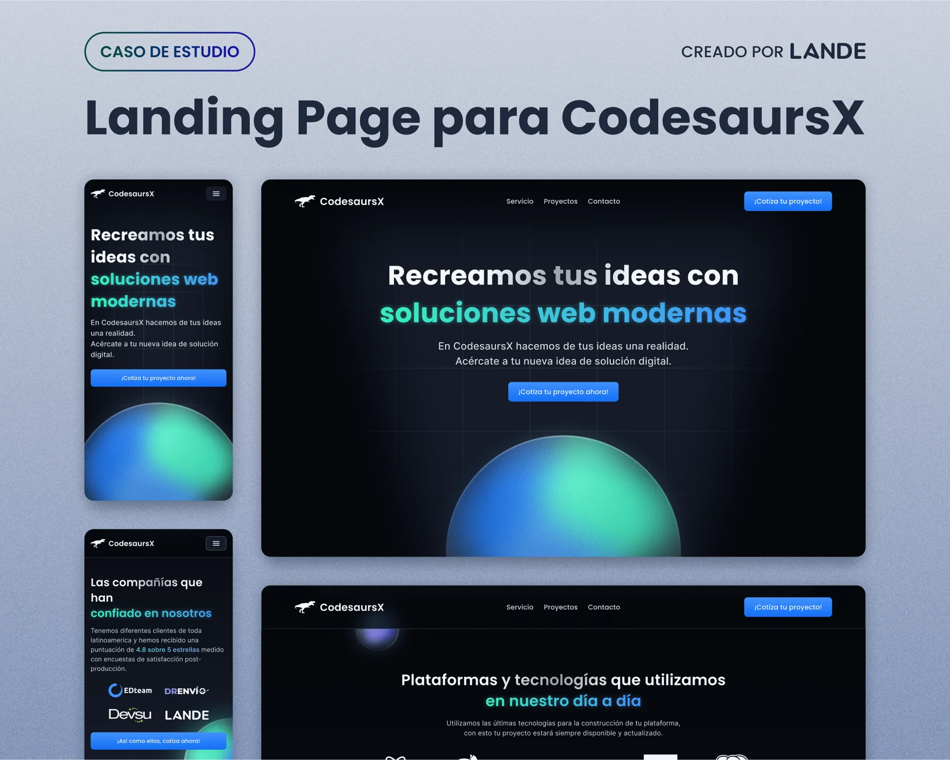 Diseño de Landing Page para CodesaursX